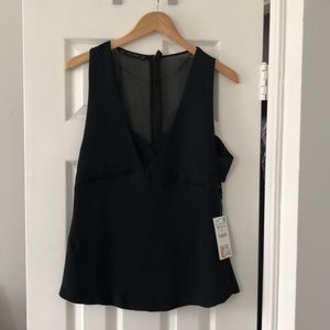NWT Zara black top with side cut outs - M